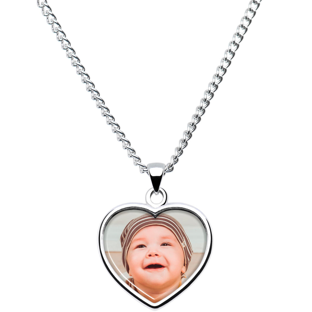 Handcrafted Full Color Custom Photo Heart Necklace