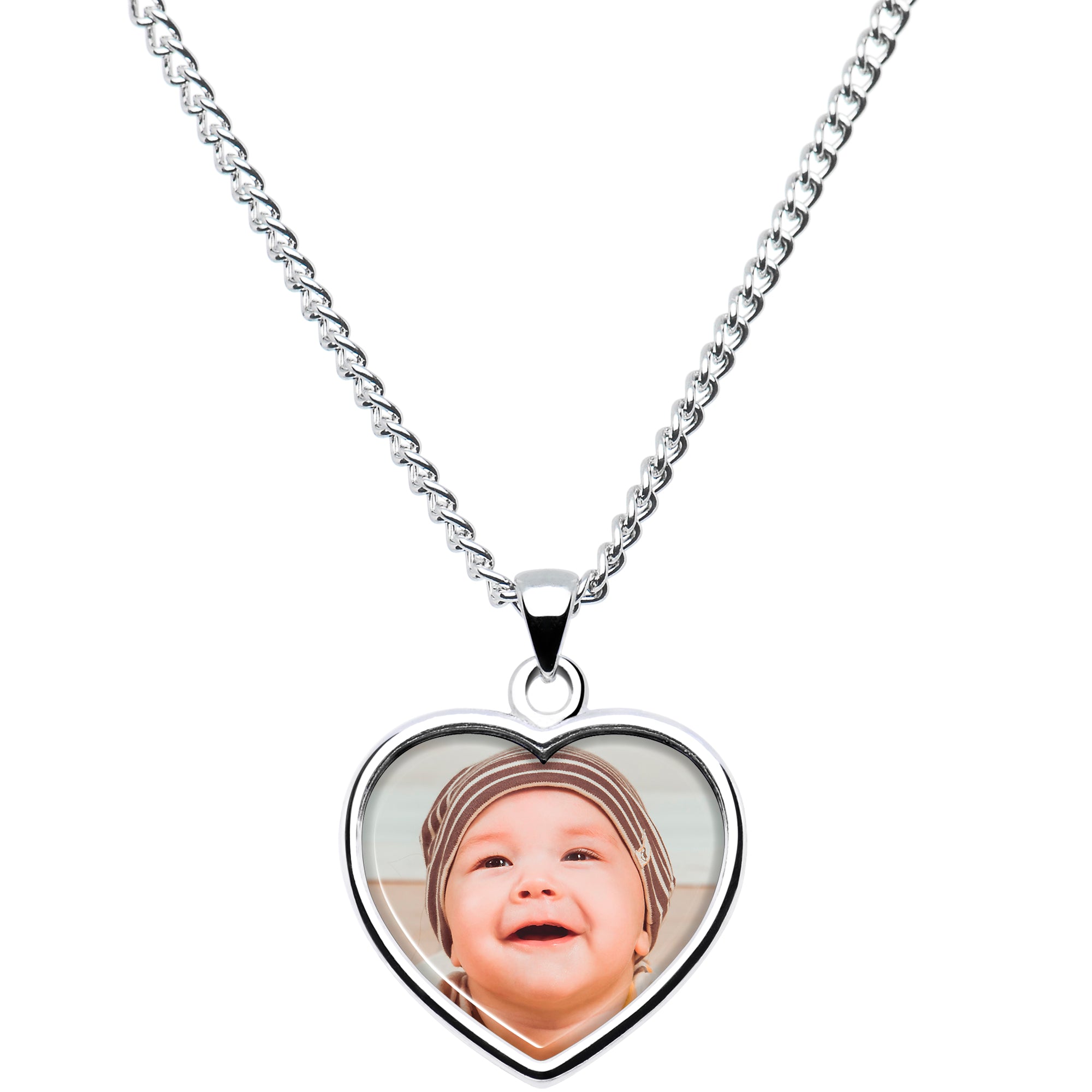 Handcrafted Full Color Custom Photo Heart Necklace
